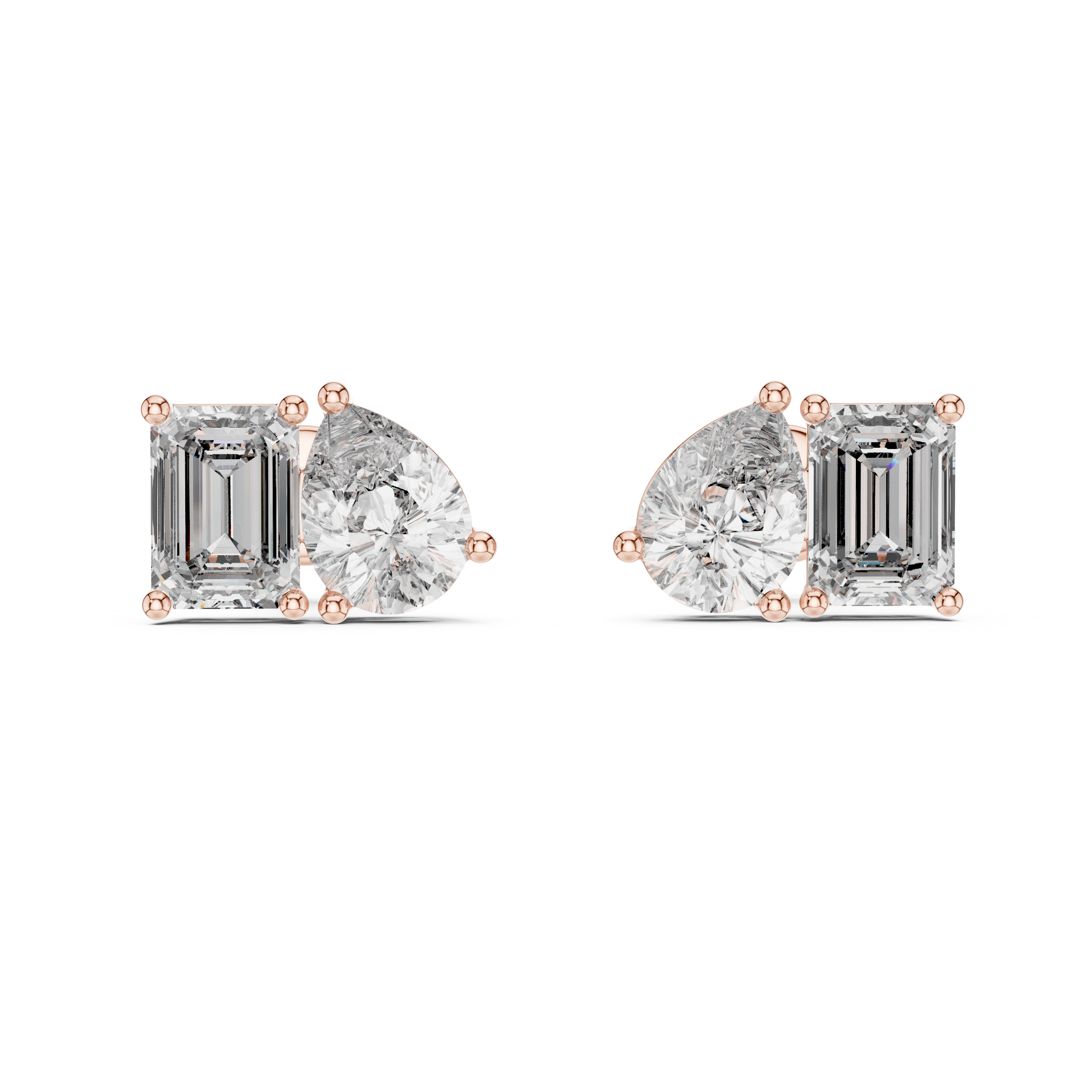 Toi et Moi Diamond Stud Earrings