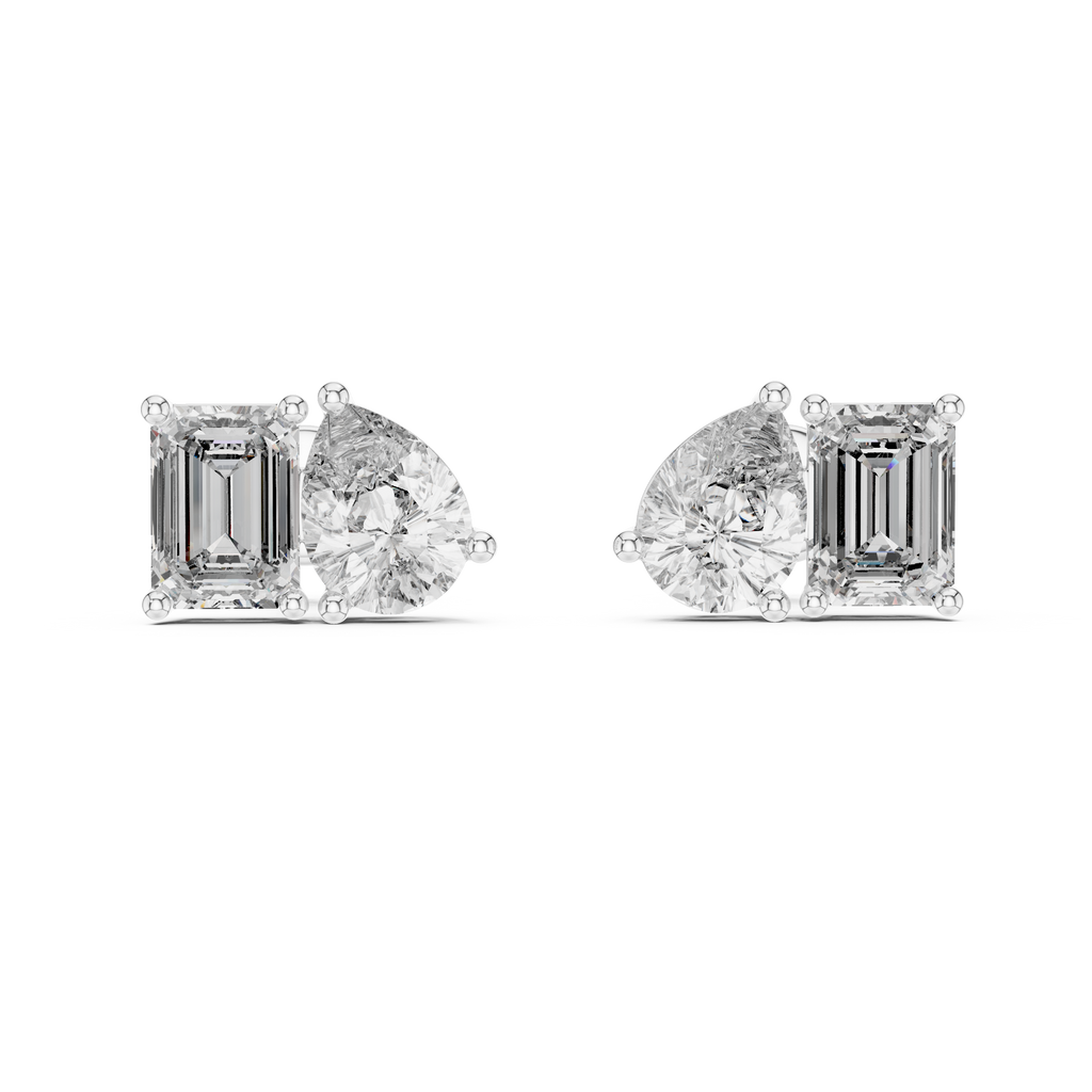 Toi et Moi Diamond Stud Earrings