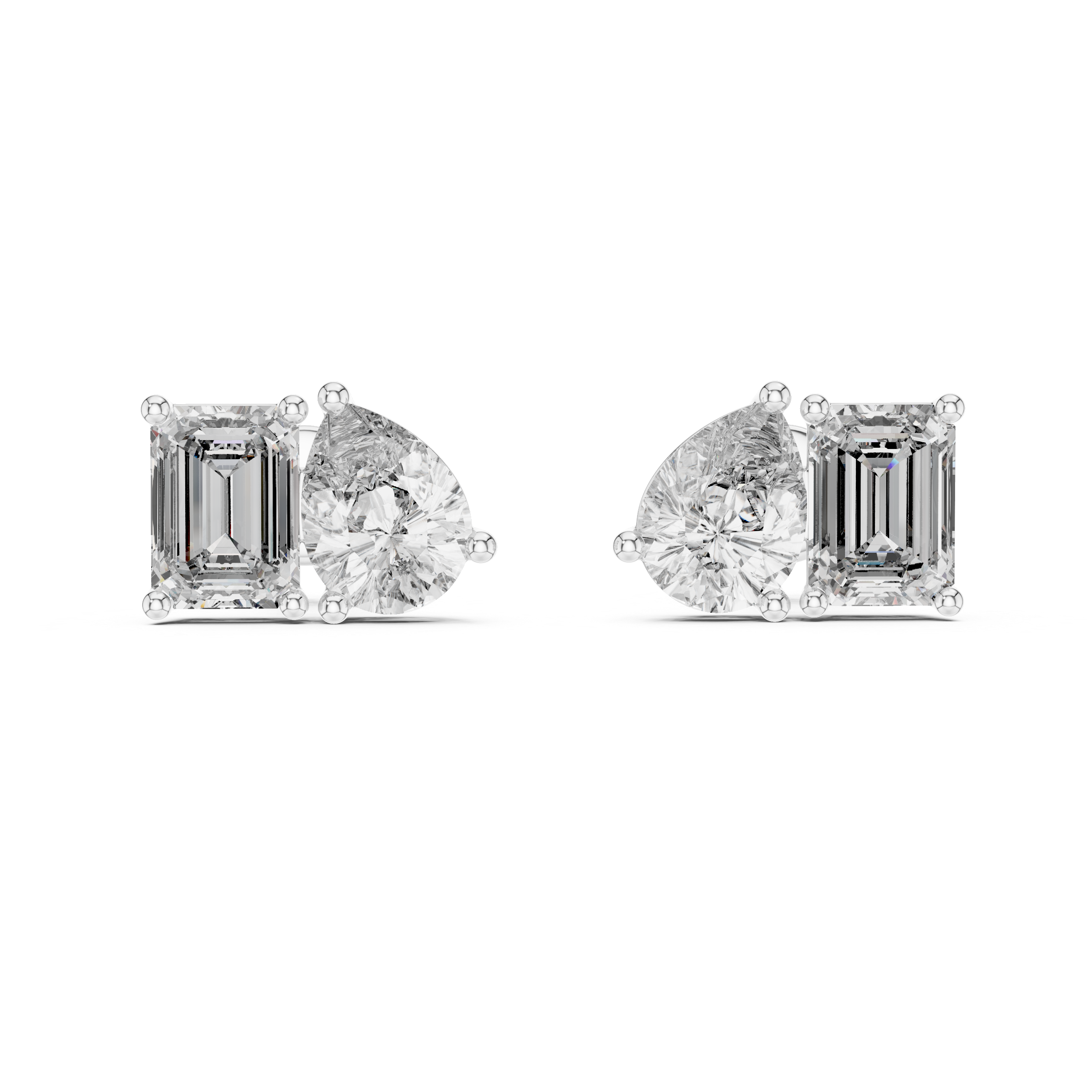 Toi et Moi Diamond Stud Earrings