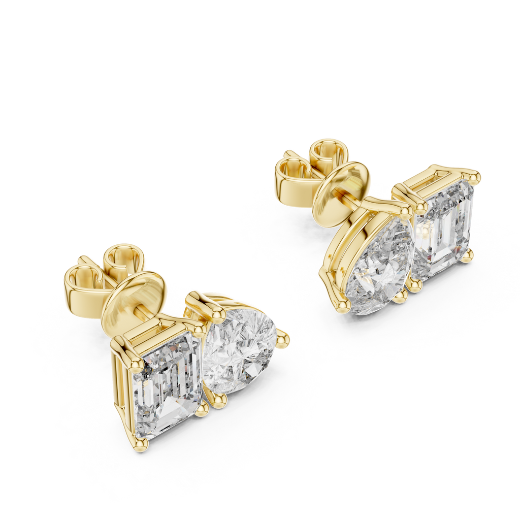 Toi et Moi Diamond Stud Earrings