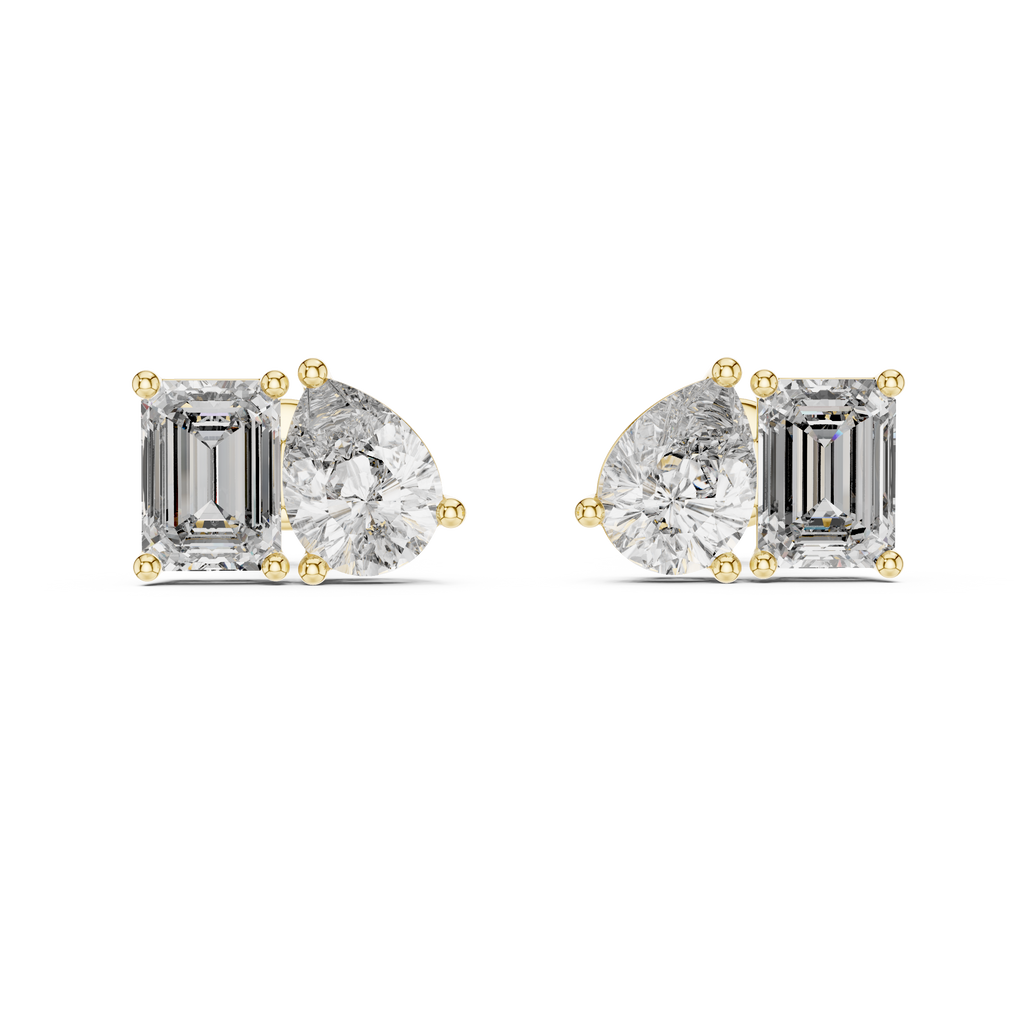 Toi et Moi Diamond Stud Earrings