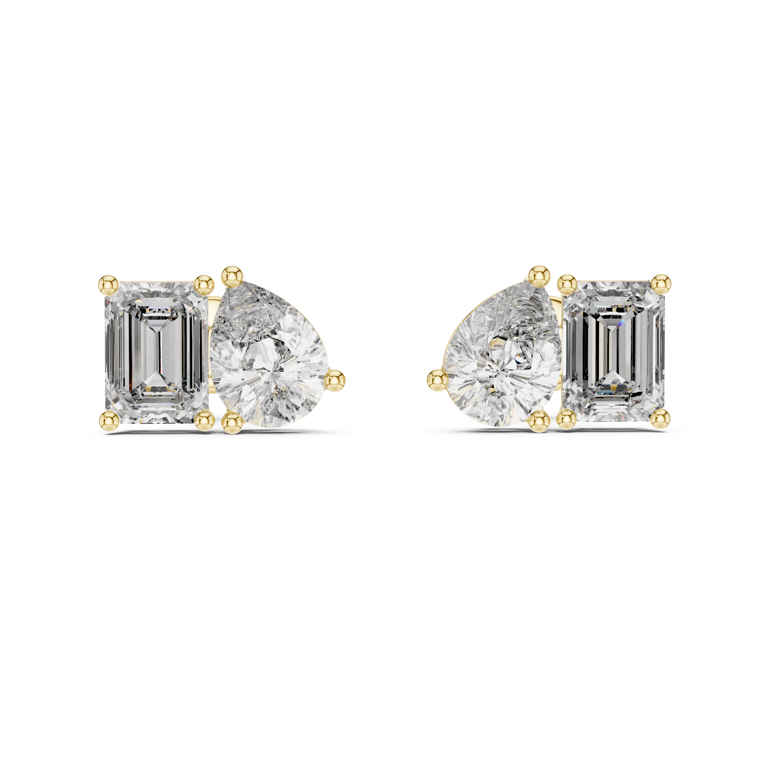 Toi et Moi Diamond Stud Earrings