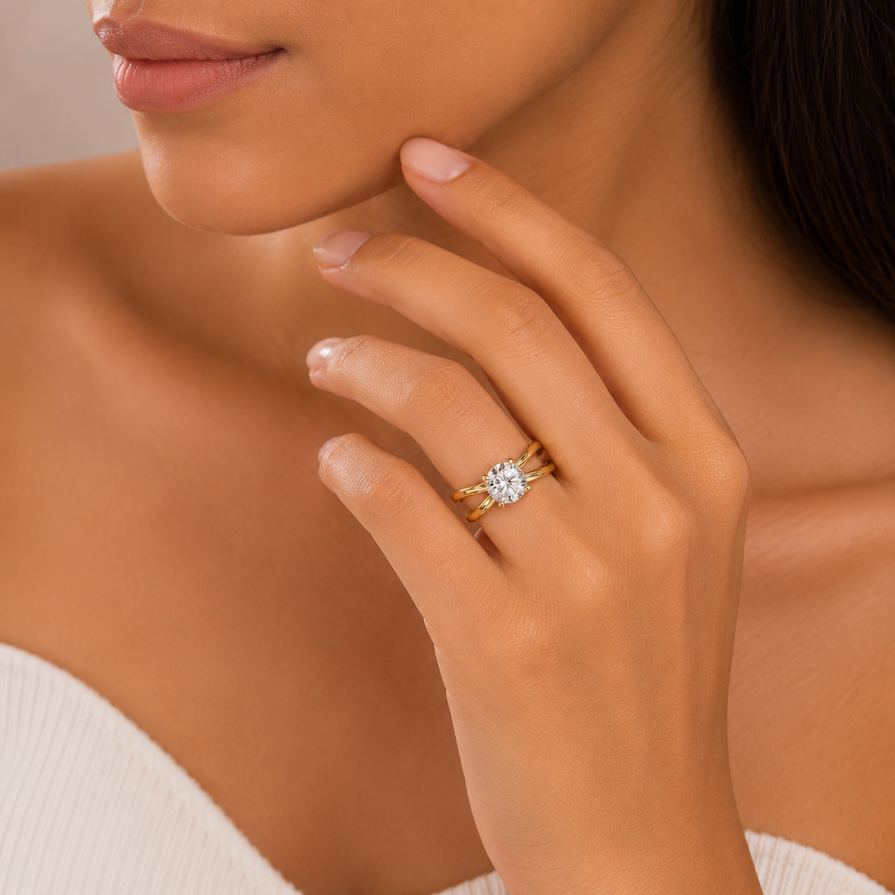 Bloom Split Solitaire Ring