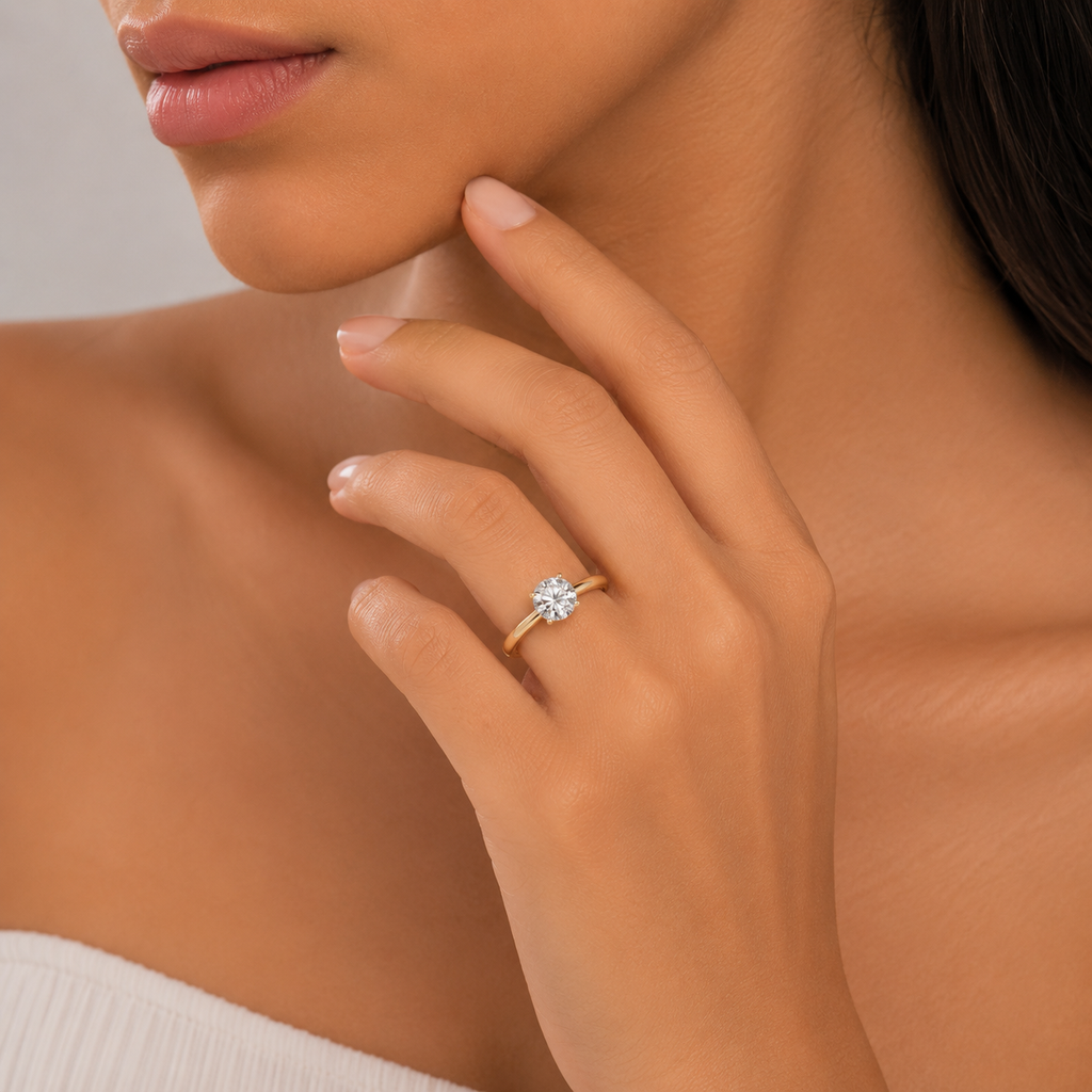 Petal Grace Solitaire Ring