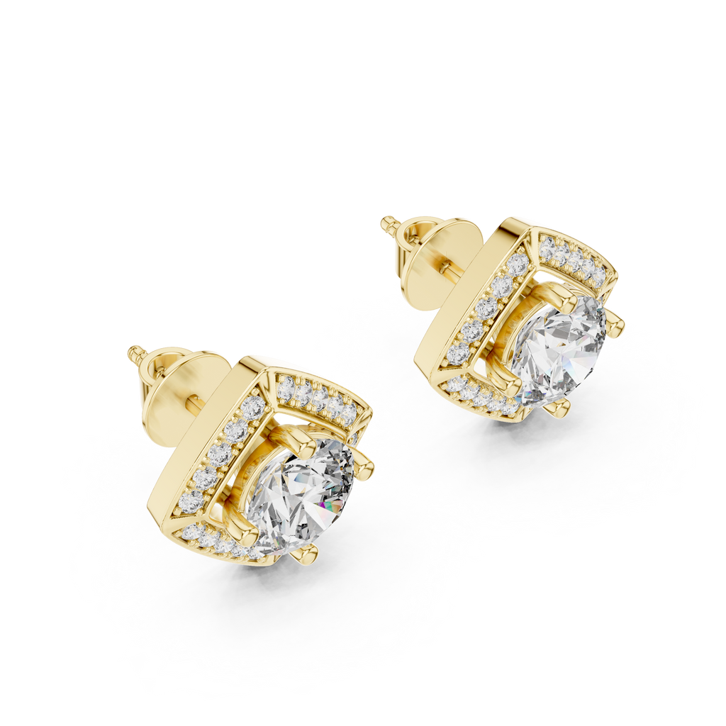 Diamond Frame Halo Studs