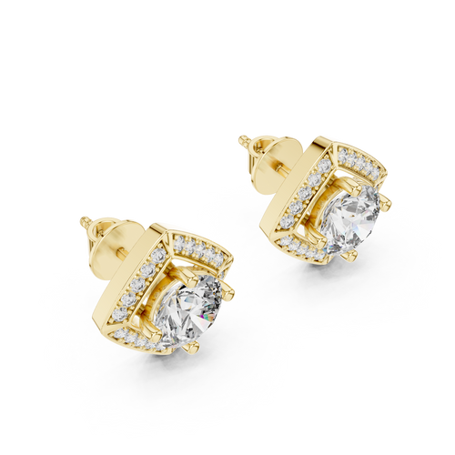 Diamond Frame Halo Studs