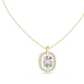 Celestia Oval Halo Necklace