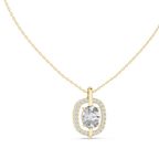 Celestia Oval Halo Necklace
