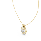 Celestia Oval Halo Necklace