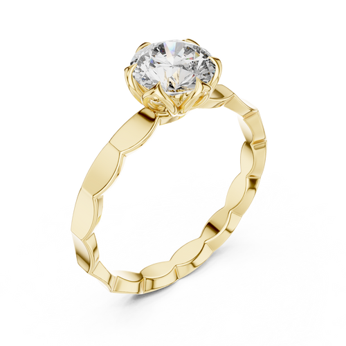 Bloom Facet Solitaire Ring