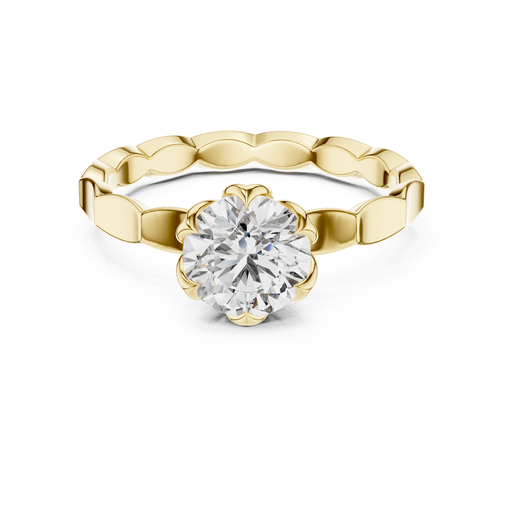 Bloom Facet Solitaire Ring