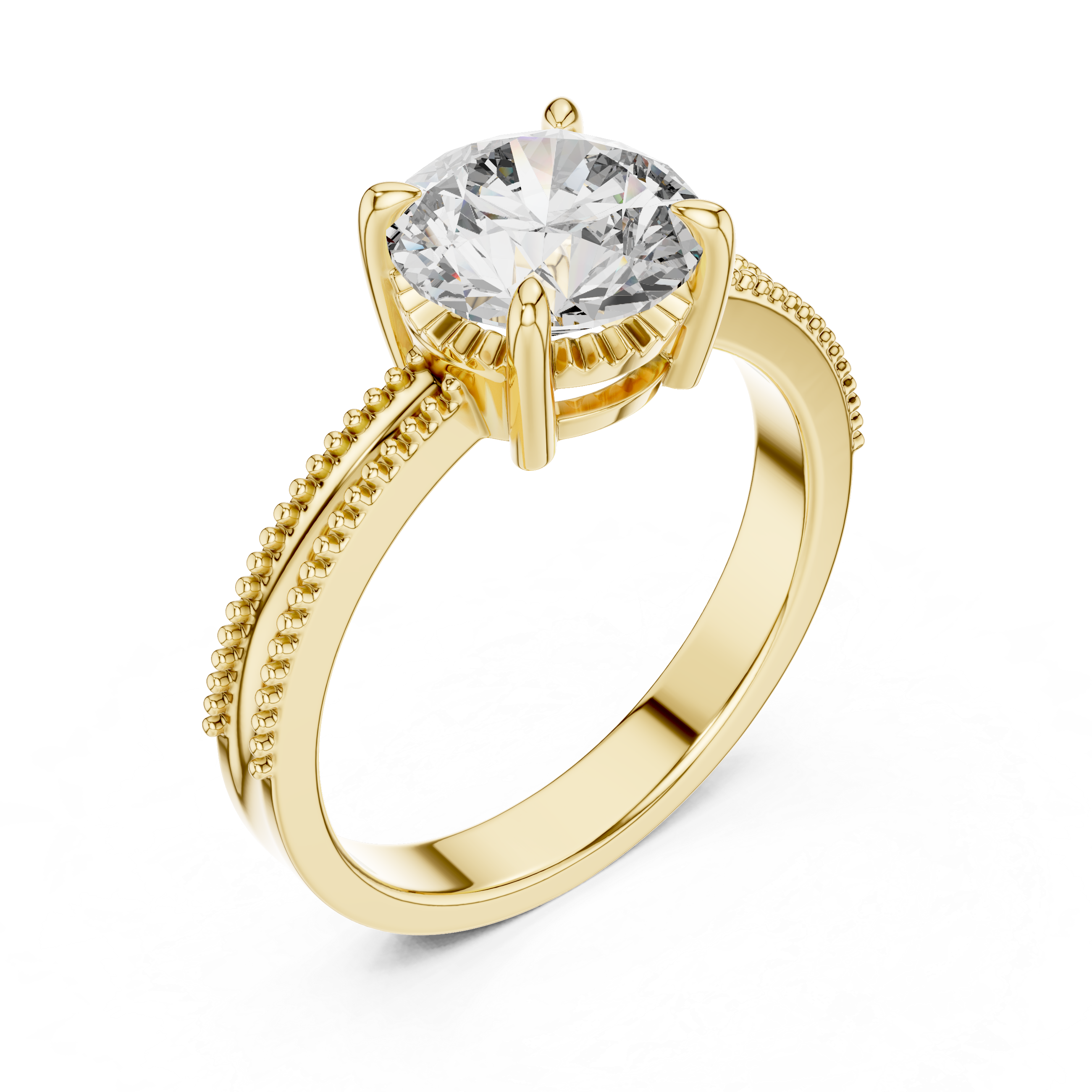 Royal Milgrain Solitaire Ring