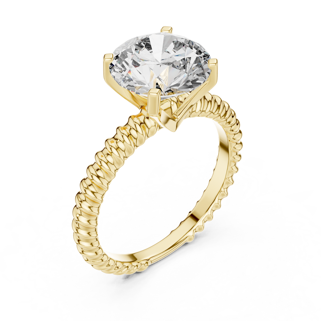 Golden Weave Solitaire Ring