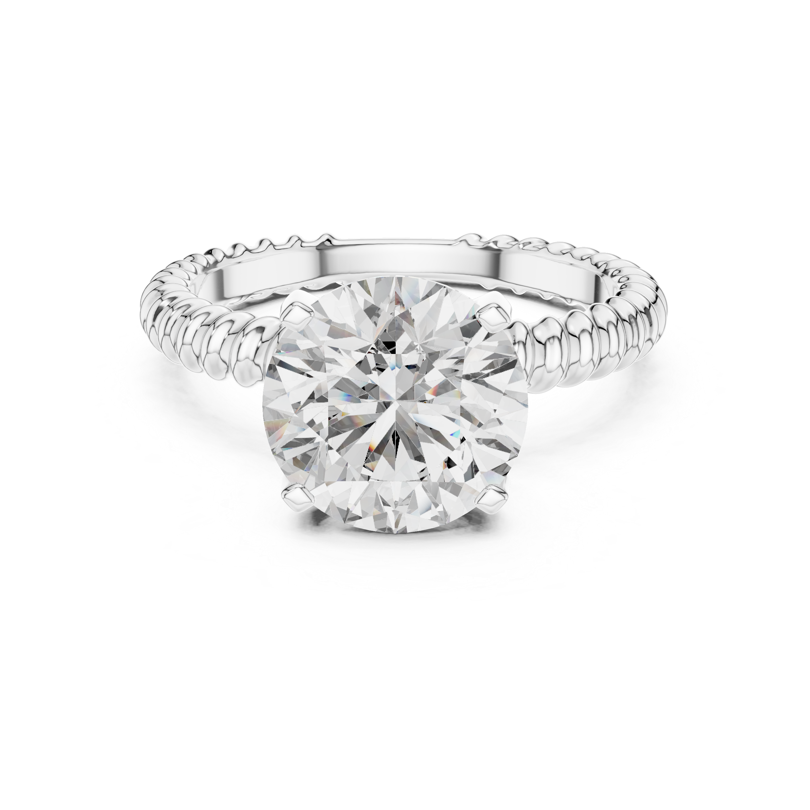 Golden Weave Solitaire Ring
