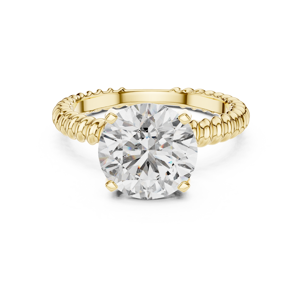 Golden Weave Solitaire Ring