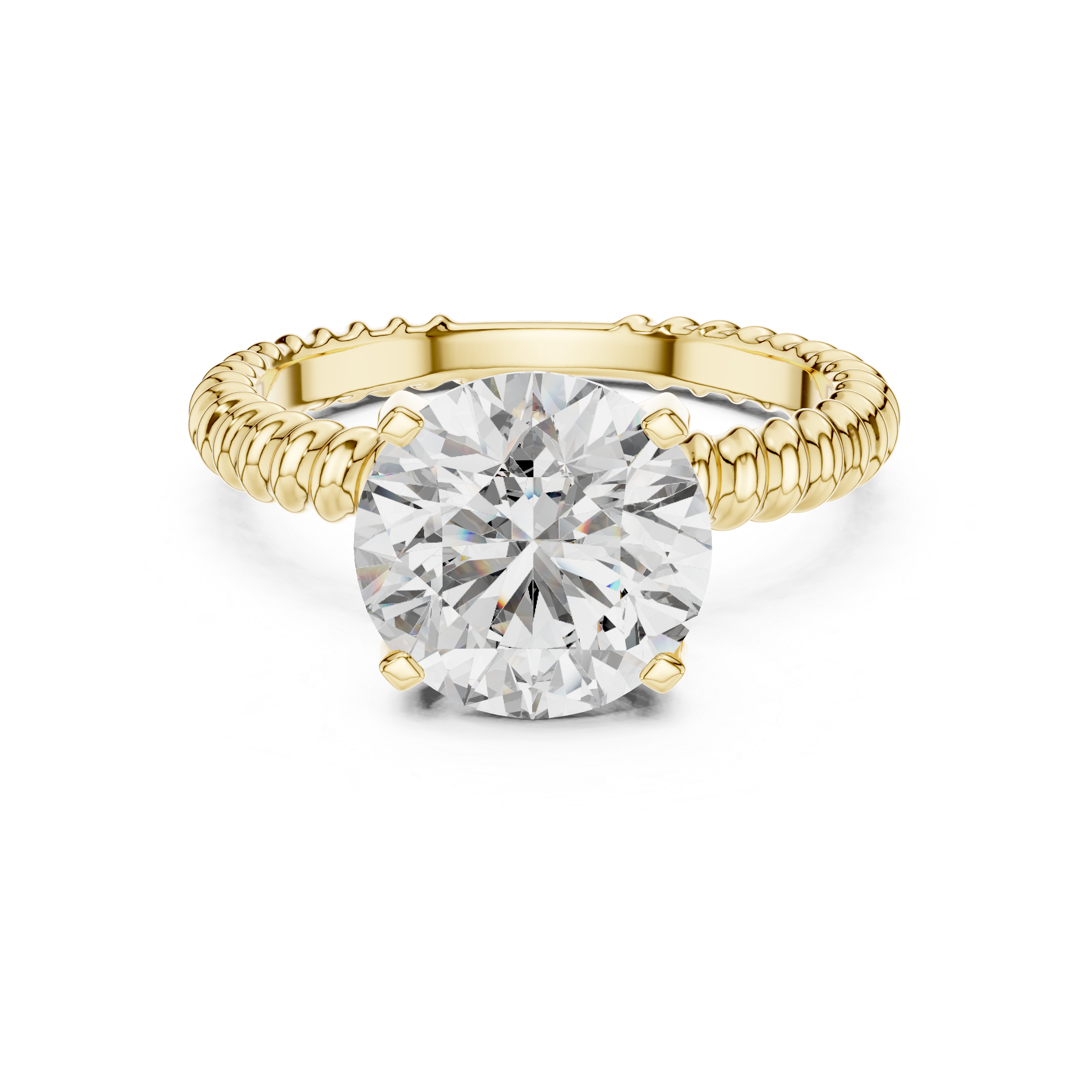 Golden Weave Solitaire Ring