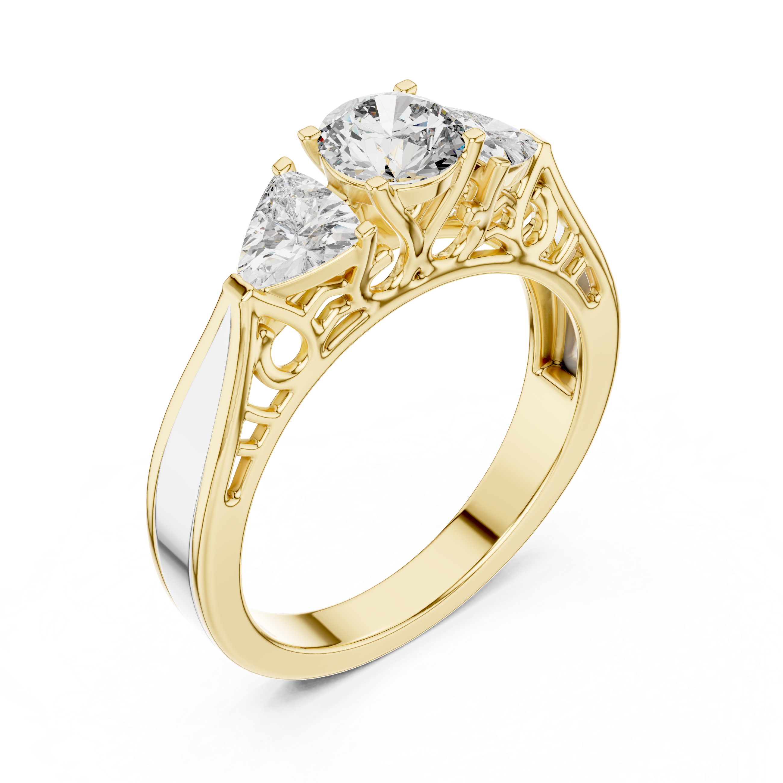 Ornate Crown Trilogy Ring