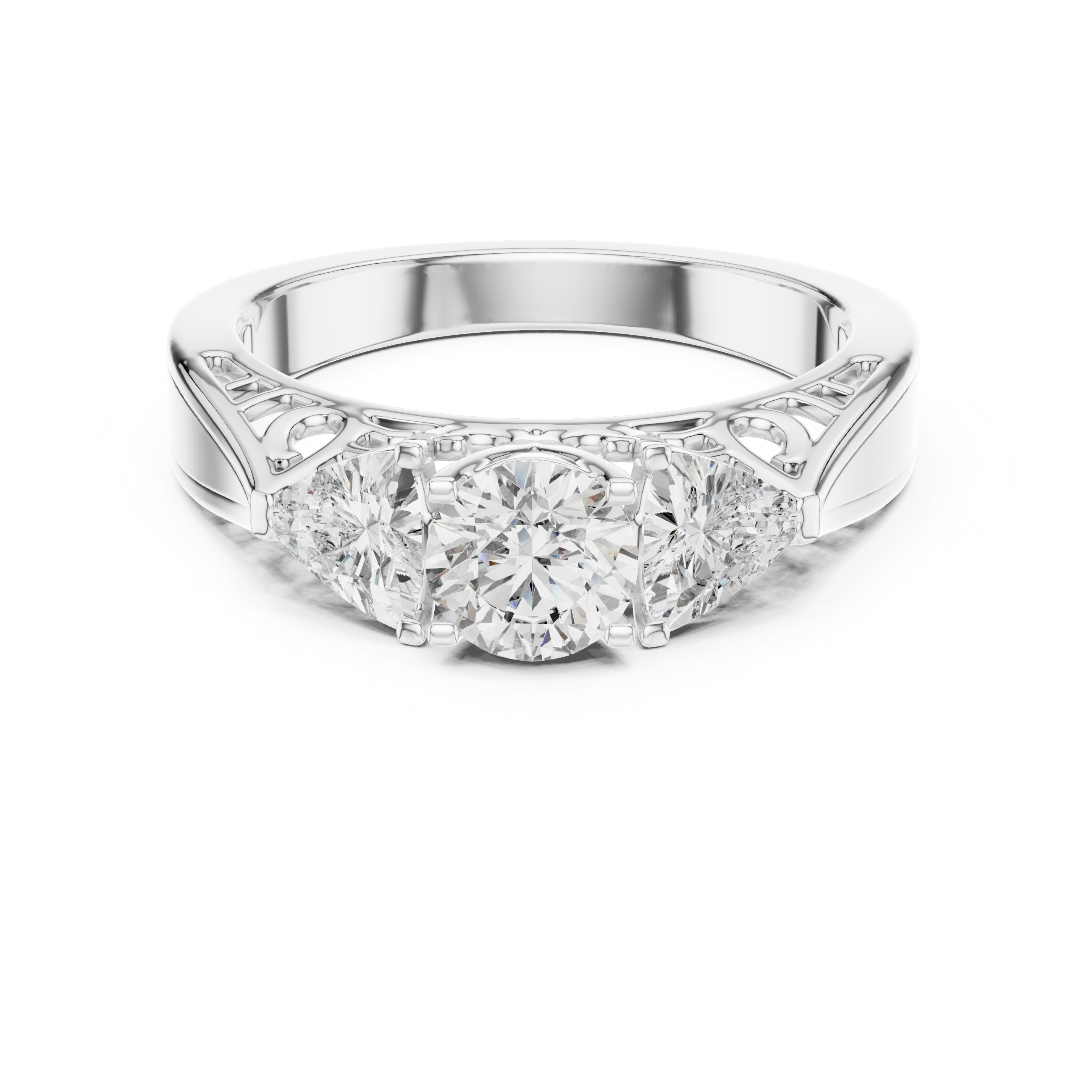 Ornate Crown Trilogy Ring