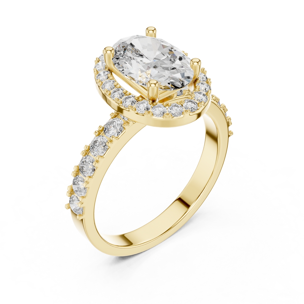 Elegant Cushion Cut Halo Diamond Ring