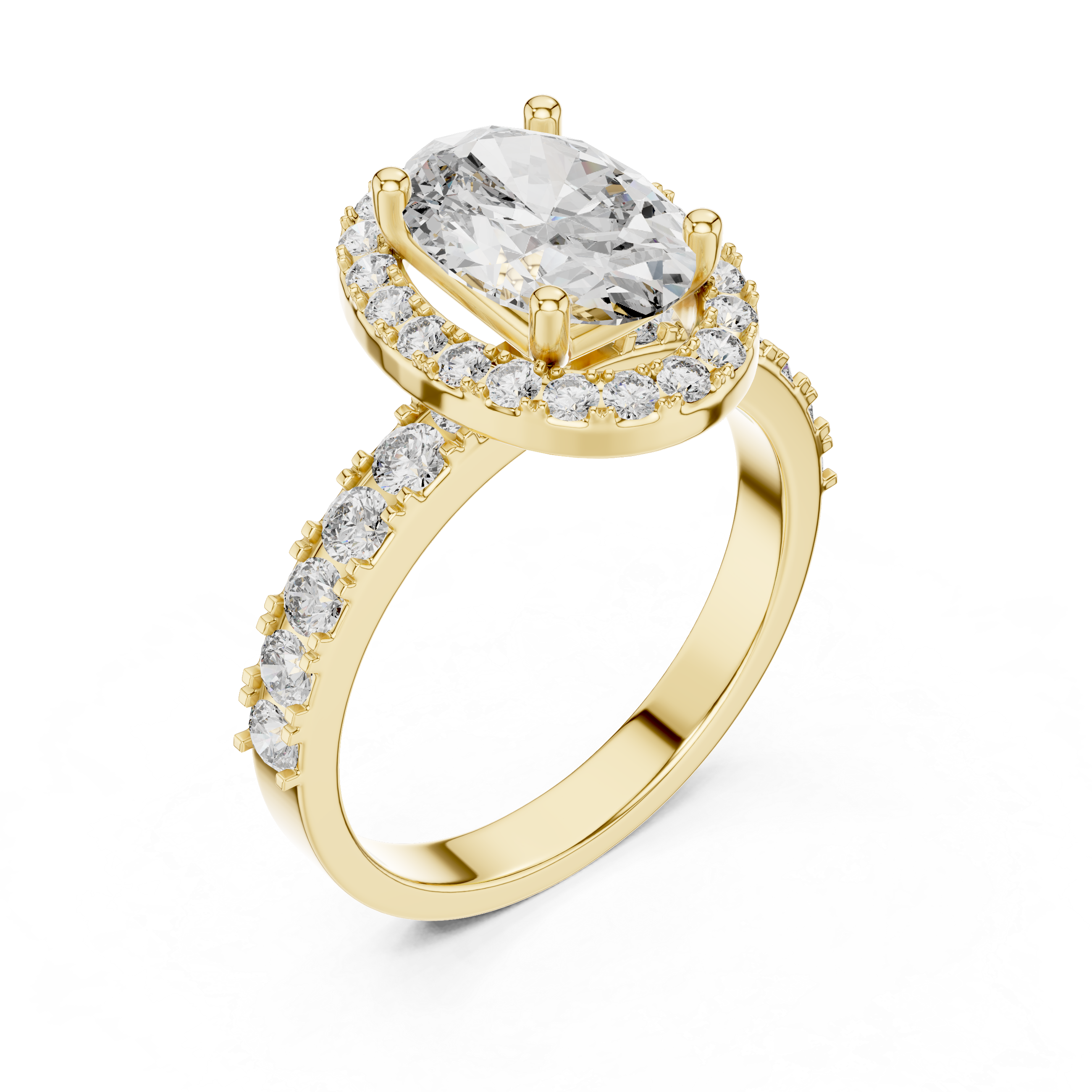 Elegant Cushion Cut Halo Diamond Ring