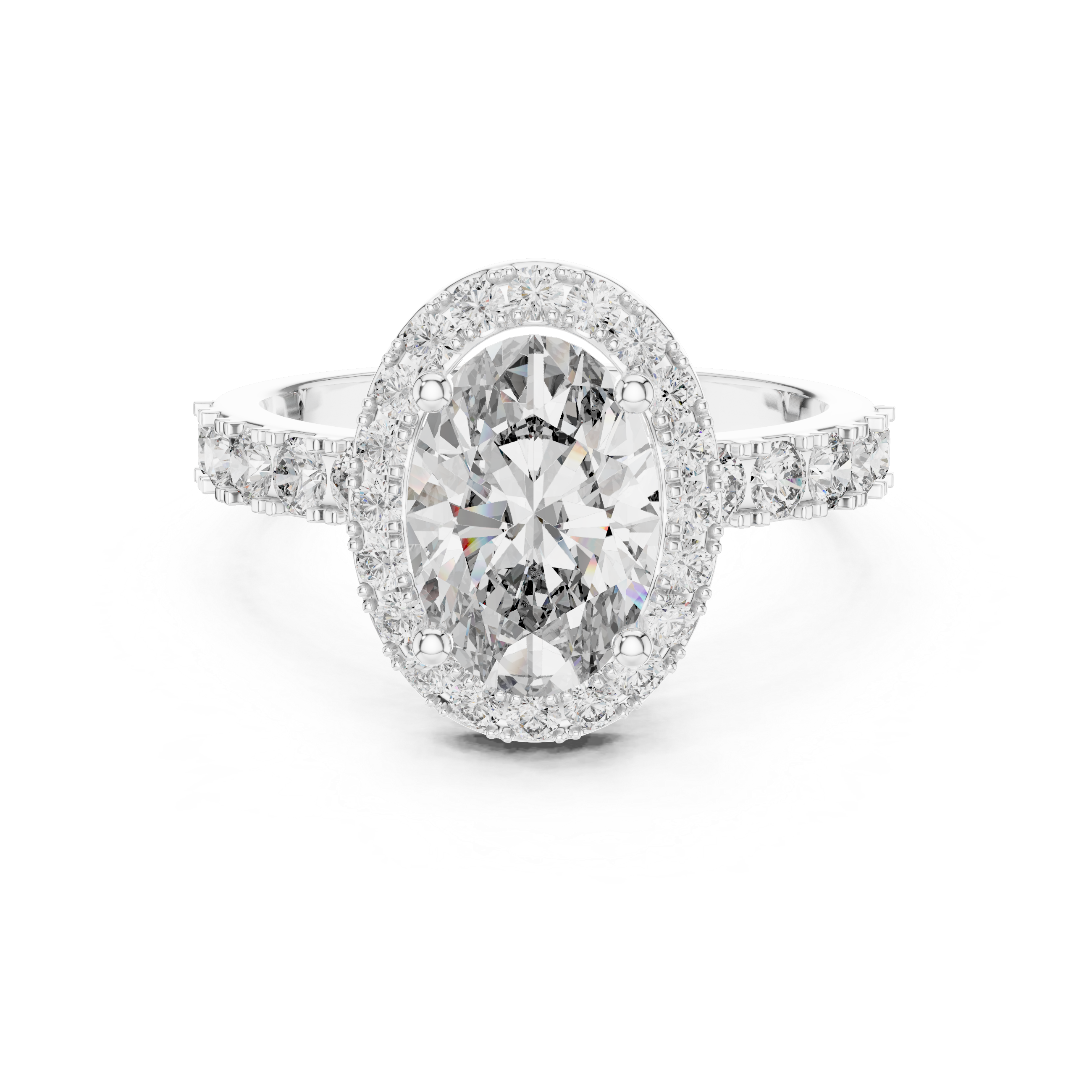 Elegant Cushion Cut Halo Diamond Ring