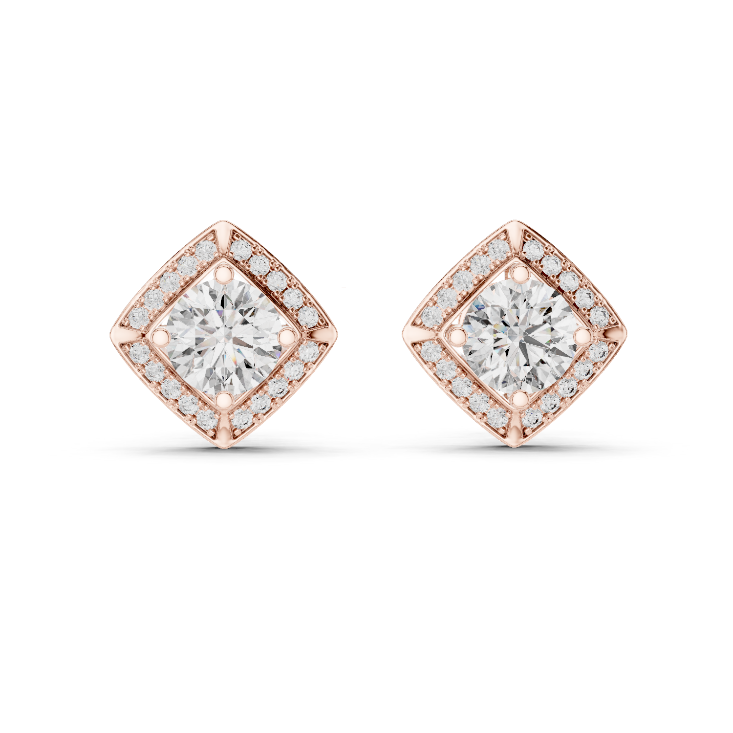 Diamond Frame Halo Studs