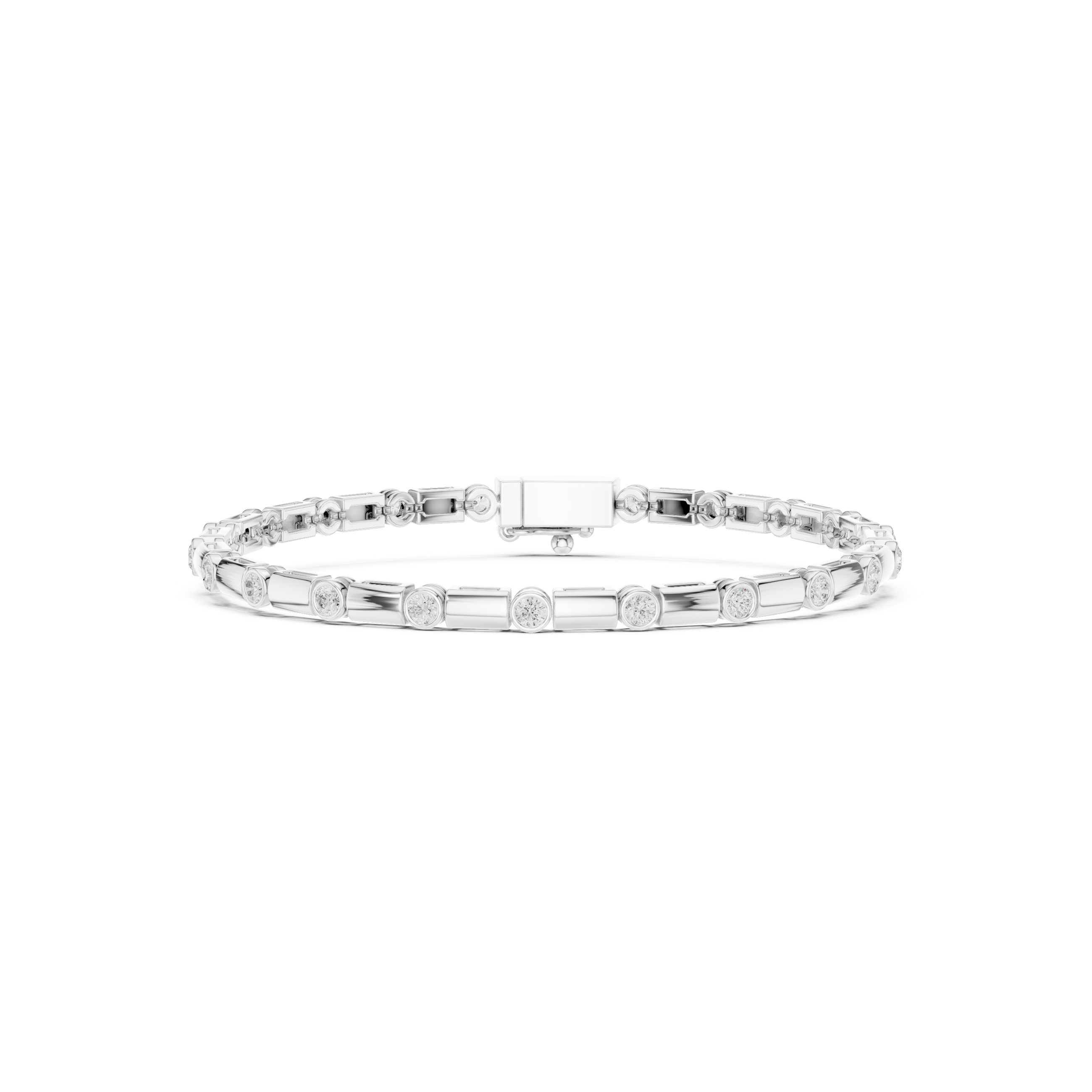 Geometry Link Tennis Bracelet
