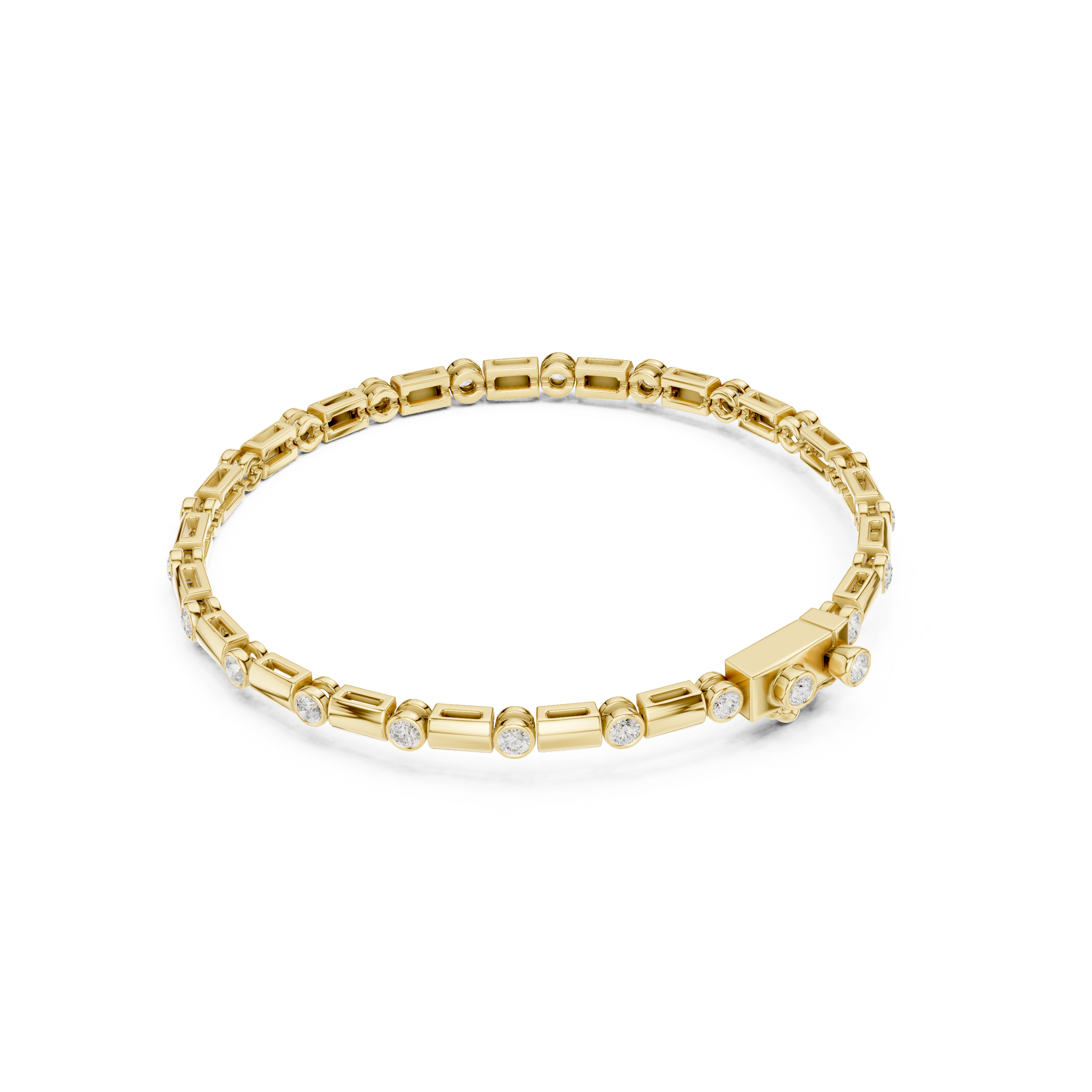 Geometry Link Tennis Bracelet