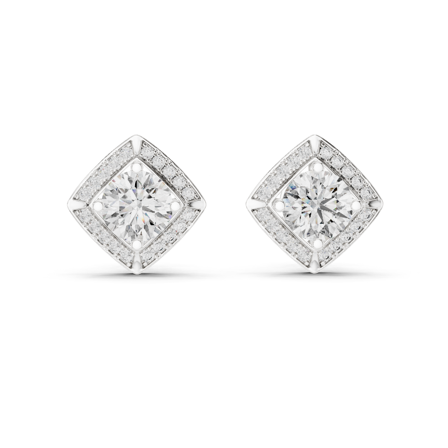 Diamond Frame Halo Studs