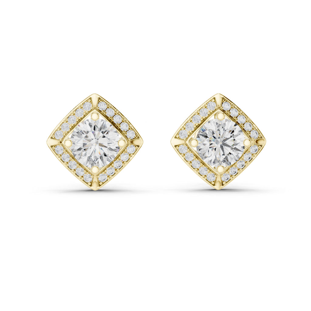 Diamond Frame Halo Studs