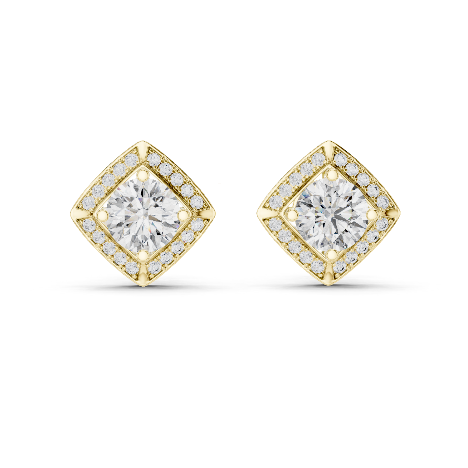 Diamond Frame Halo Studs