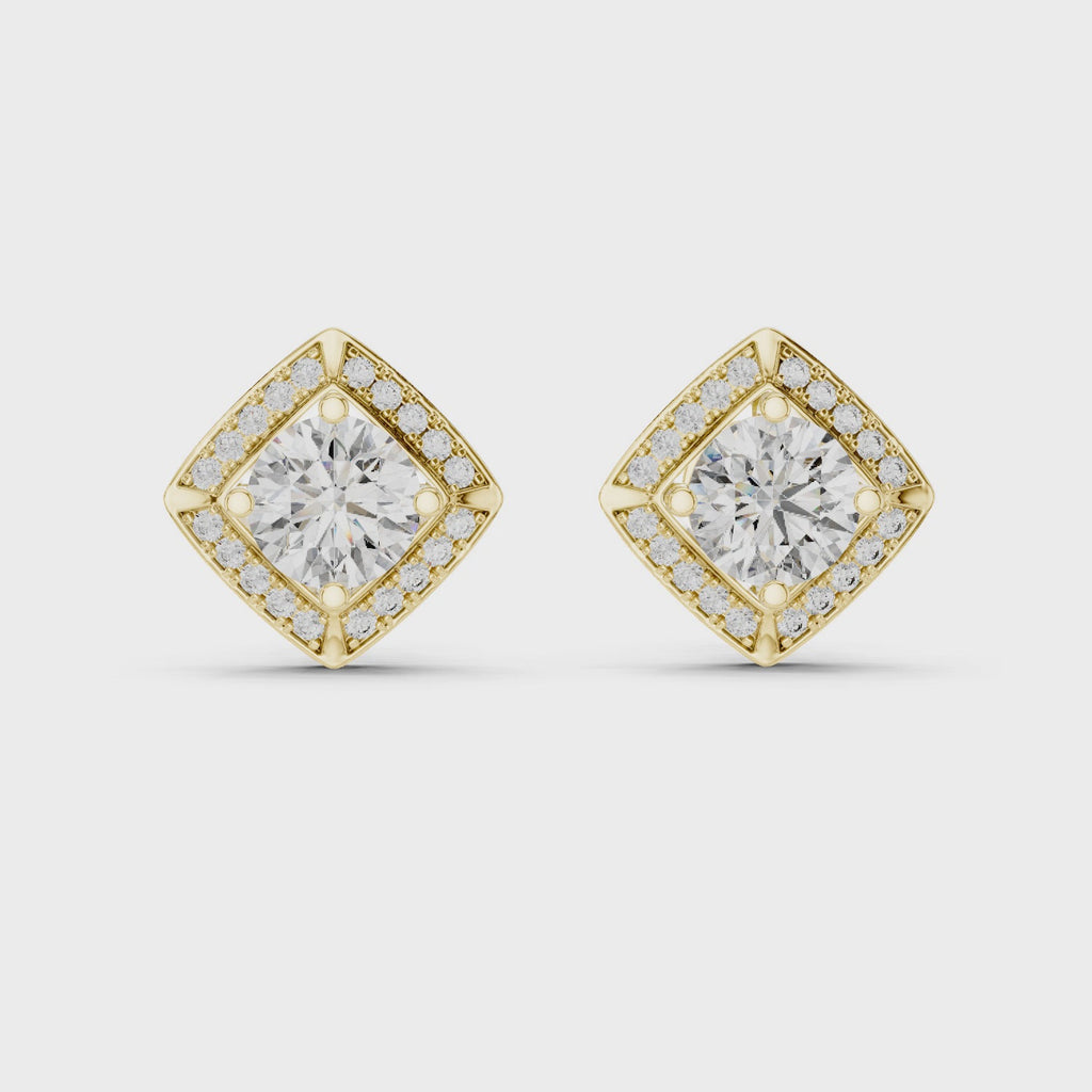 Diamond Frame Halo Studs