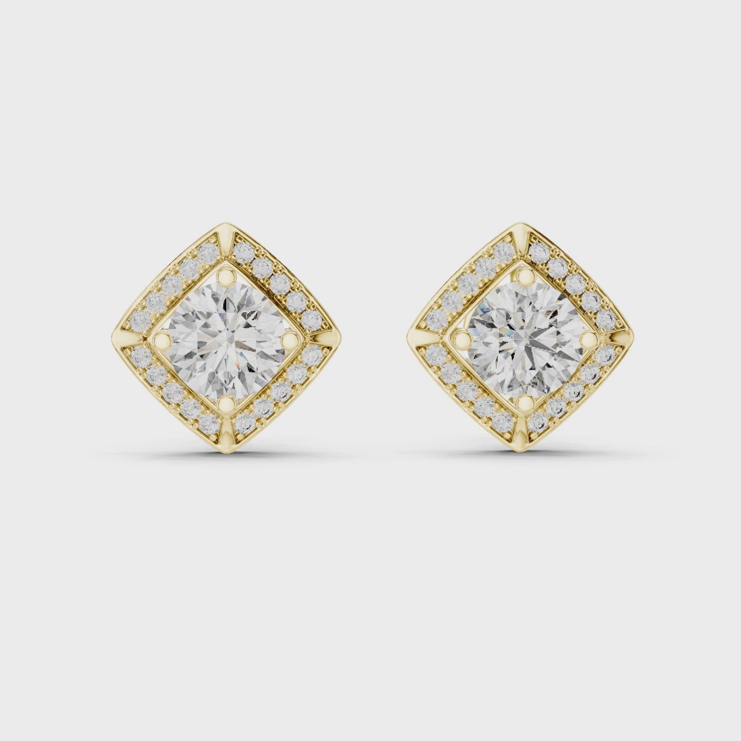 Diamond Frame Halo Studs