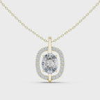 Celestia Oval Halo Necklace