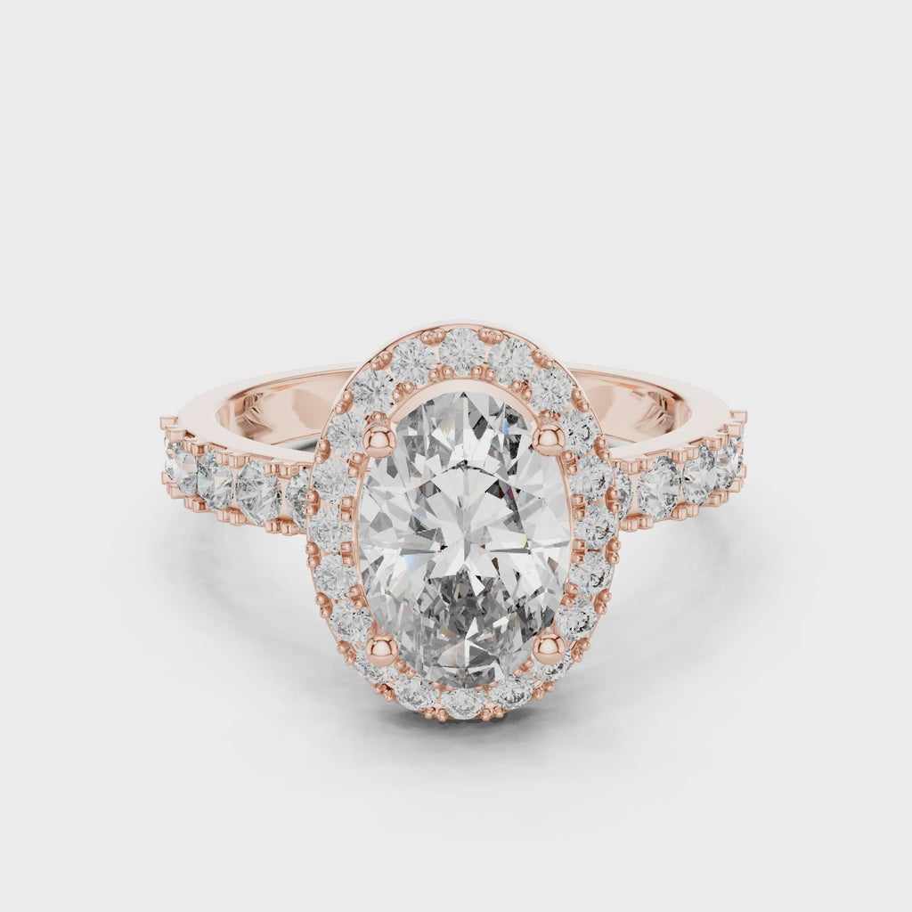Elegant Cushion Cut Halo Diamond Ring