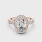 Elegant Cushion Cut Halo Diamond Ring
