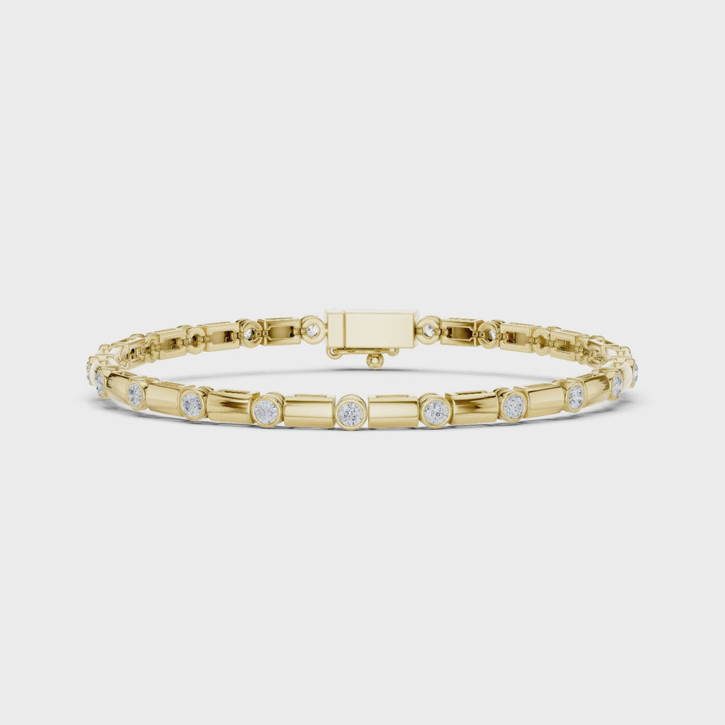 Geometry Link Tennis Bracelet