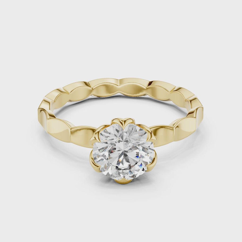 Bloom Facet Solitaire Ring